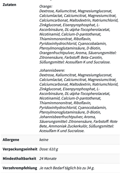 Sportgetränk mit MAGNESIUM + KALIUM